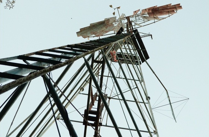 One of MinVayu’s low cost wind turbines