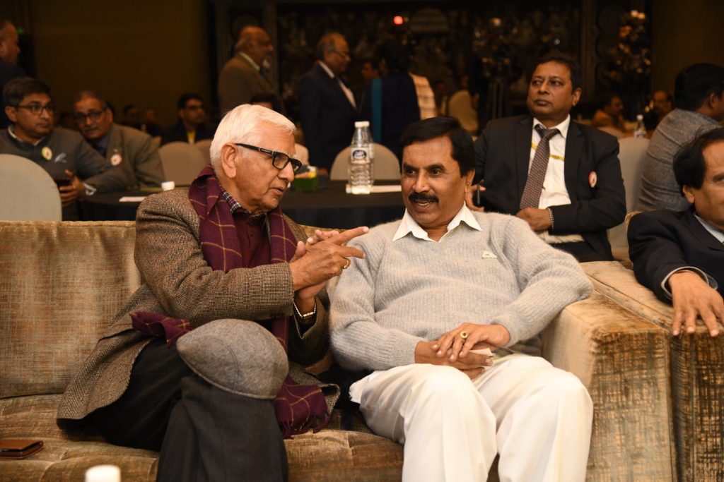 N H Shivashankara Reddy (right), ex-Minister of Agriculture, Government of Karnataka at Jaivik India Awards 2019