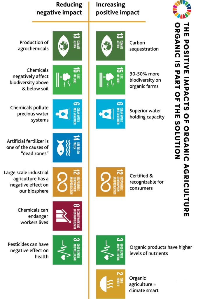 Organic Agriculture can help achieve 8 of the UN Sustainable Development Goals