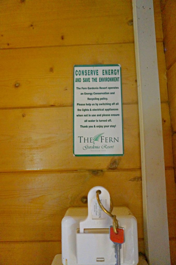 Save our Planet cards at Fern hotel gently nudge guests to mind their water and electricity consumption