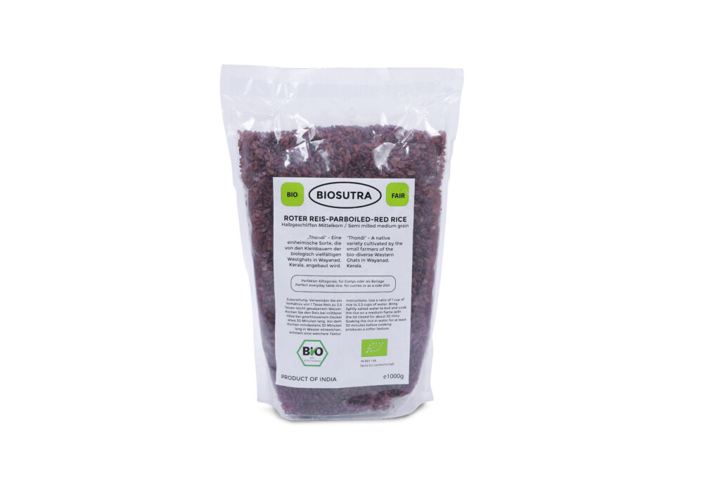 Biosutra parboiled red rice - Pure & Eco India