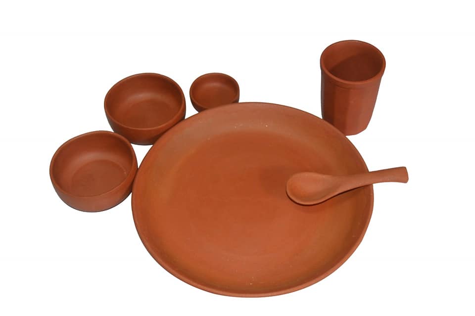 Varsya.com clay dinner set - Pure & Eco India