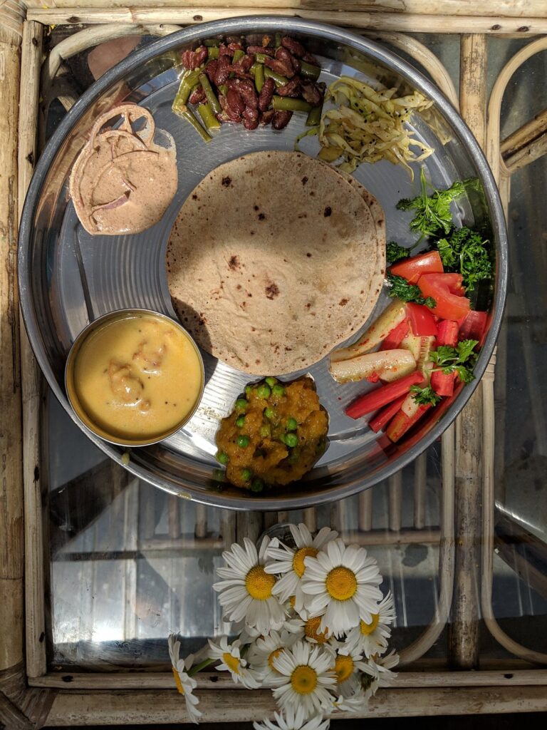 Organic veg thali at The Goat Villages-Pure & Eco India