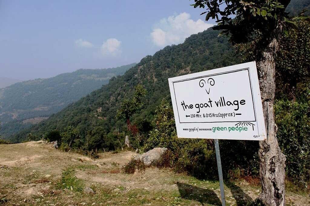 The Goat Villages sign board-Pure & Eco India