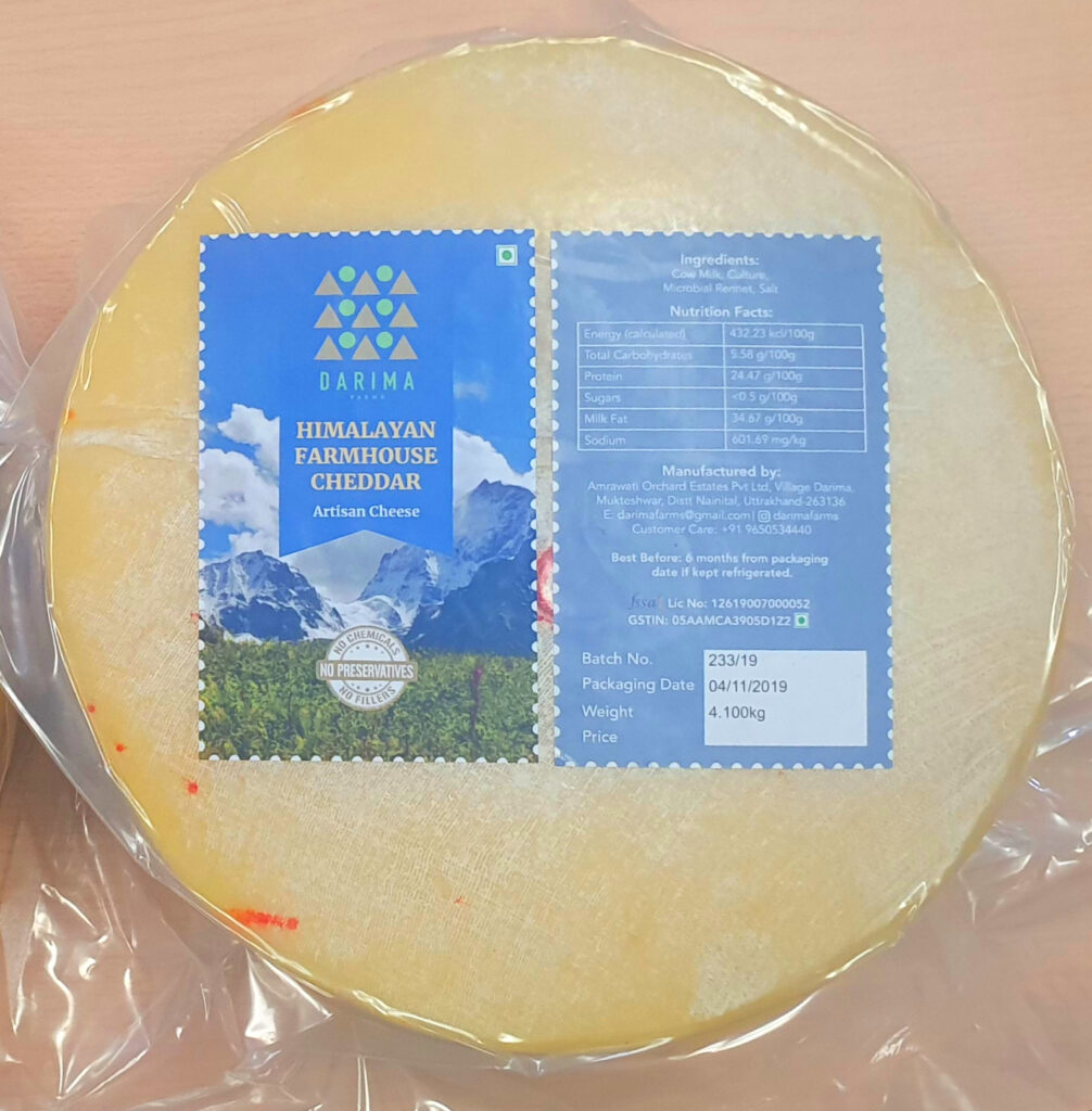 Himalayan Farmhouse cheddar wheel by Darima Farms-Pure & Eco India